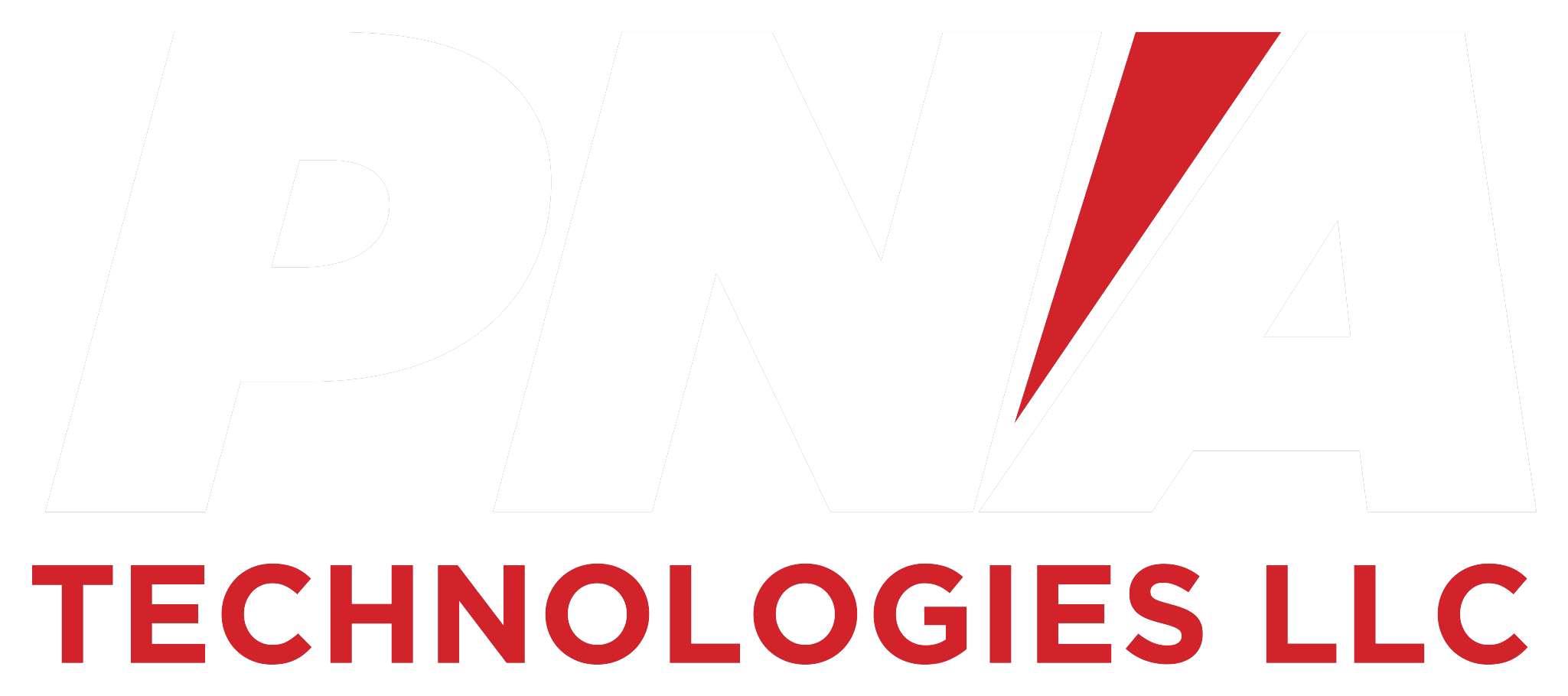 PNA Technologies LLC logo, white on a navy ground